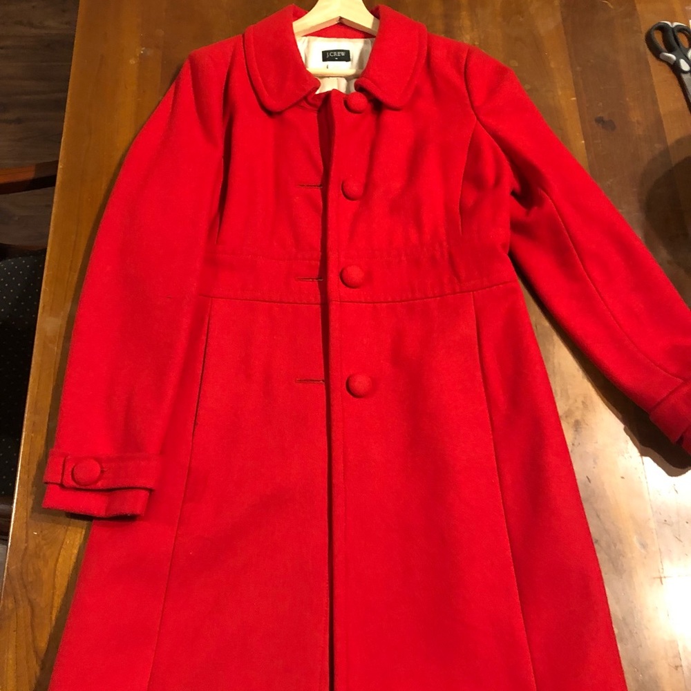 J.Crew Long Red Coat
